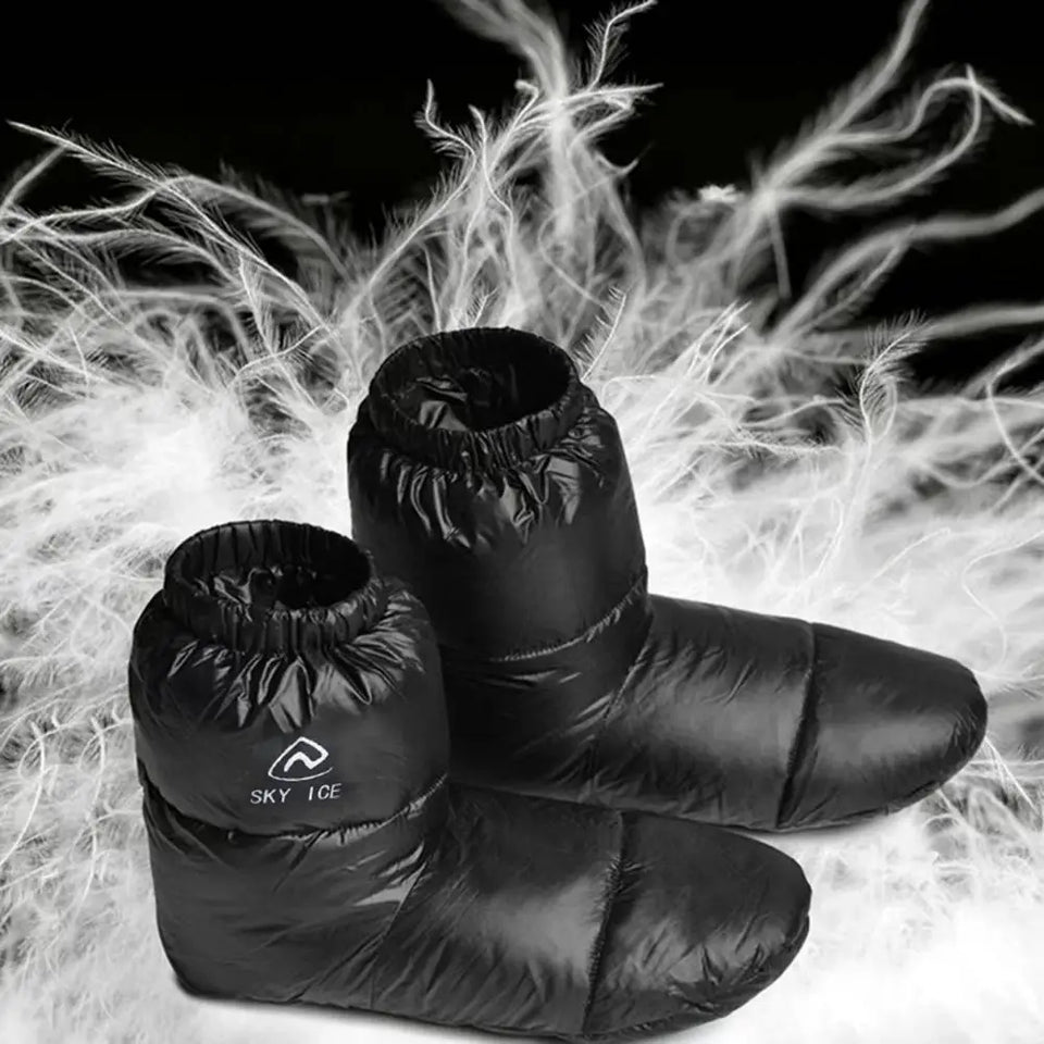 1 Pair Practical Warm Foot Covers Lightweight Shoe Covers Anti-scratch Windproof Winter Warm Down Footwear