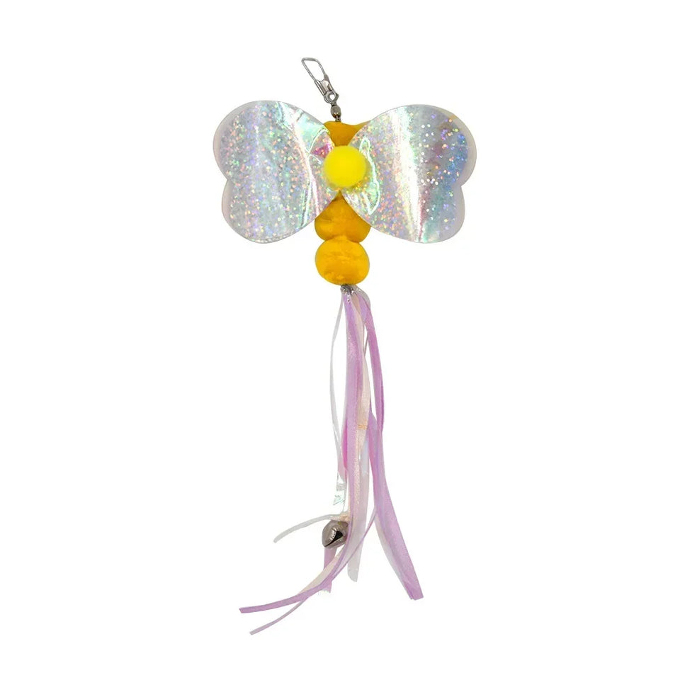 Cat Feather Toy Accessories False Birds Worm Toy with Bell Kitten Cat Toys Interactive Replacement Refill Foam Ball Training