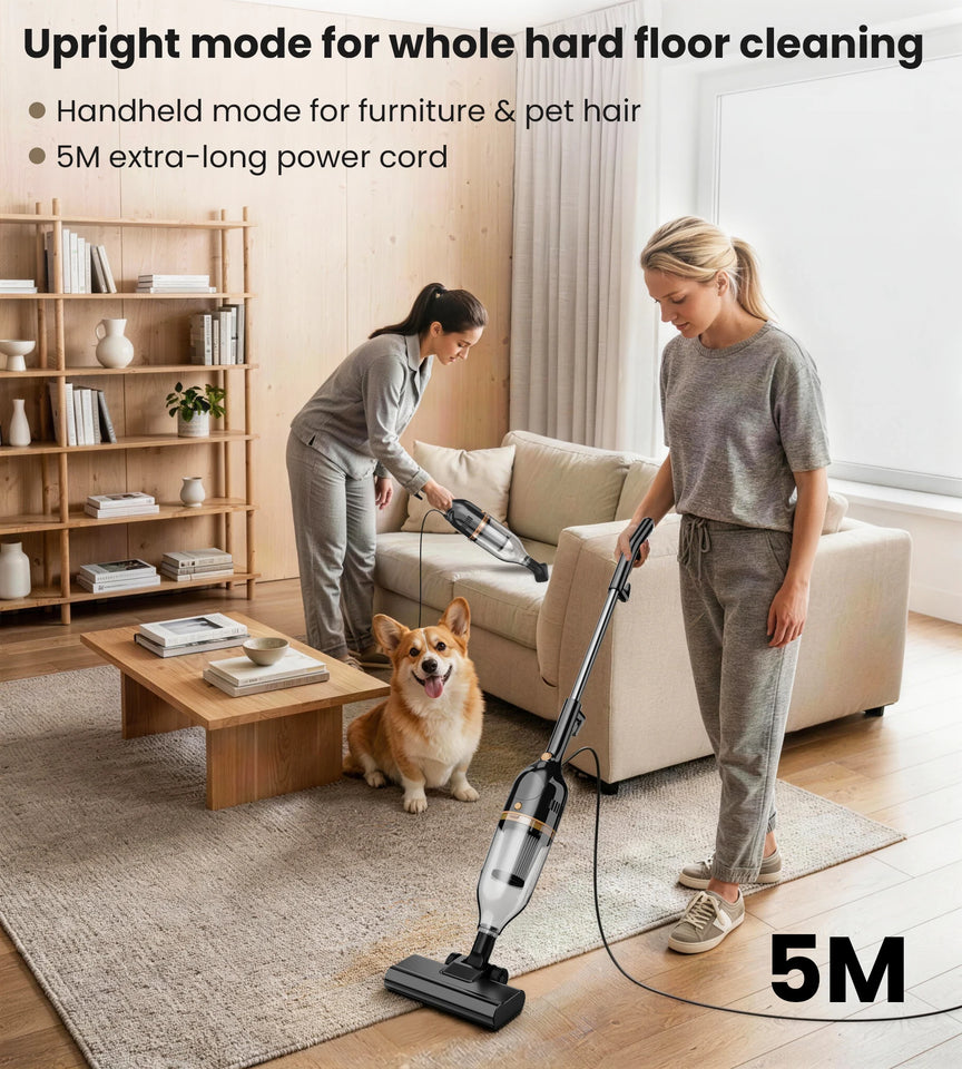 INSE R7 600W Powerful Corded Vacuum Cleaner 3 in 1 Handheld Stick Vacuum Lightweight Vacuum Cleaners for Carpet Floor Pet Hair