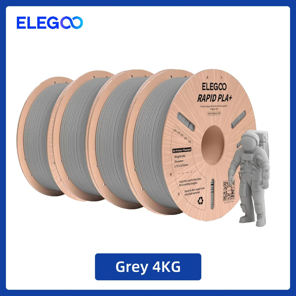 ELEGOO RAPID PLA+ Filament 1.75mm, 3D Printer Filament, Support 30-600mm/s Printing Speed, Compatible with Most FDM 3D Printers