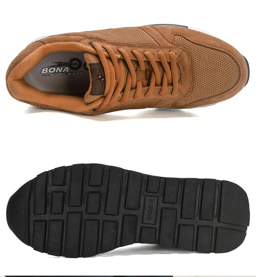 BONA 2022 New Designers Suede Casual Shoes Men Sneakers Outdoor Walking Shoes Man Comfortable Shoes Walking Footwear Mansculino