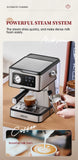 Cafelffe Espresso Coffee Machines Stainless Steel with Milk Frother Steam Wand Semi-Automatic Cappuccino maker 20Bar cafetera