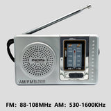FM/AM Pocket Radio Player Telescopic Antenna Dual Band Music Player Radio Battery Powered Pocket Stereo Radio Built-in Speaker