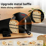 Adjustable Manual Bread Cutter Hand Crank Ergonomic Bread Slicing Cutter for Commercial Bakery Shop & Home Baking Daily Use