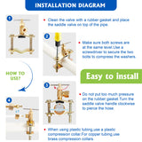 KING SMART Ice Maker Water Line Kit 1/4” x 25 ft PE Tubing, Self-Piercing Saddle Valve, Compression Fittings and Adapters; 81311