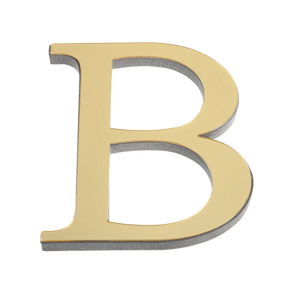 10CM 26 English Letters Wall Sticker 3D Mirror Acrylic Gold Wall Sticker Decals Self-Adhesive Home Party Decor Wall Art Mural