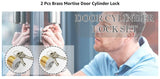 2Pcs Brass Mortise Cylinder Locks with 2 SC1 Keyway Keys fit Standard Commercial Door Replacement Lock (1 1/8" Inch)
