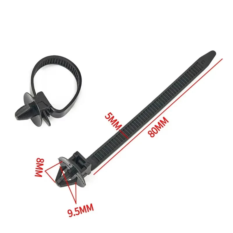 25pcs Self-Locking Nylon Cable Ties Car Hose Fastening Zip Strap Nylon Tie Wrap Cable Fixed Fastener Clips for Automotive