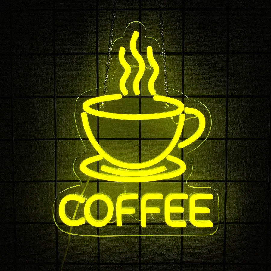 Coffee Super Bright Led Sign, Usb Connection Power Supply, Suitable For Coffee Shop Front Desk Business Decor, Coffee Neon Sign.