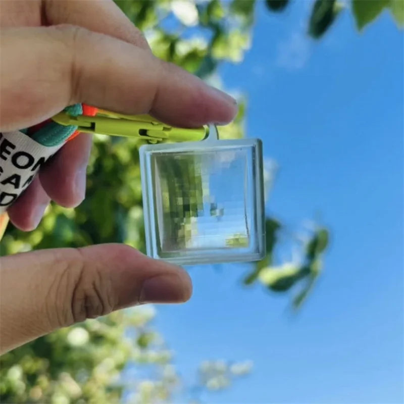 New Blank Acrylic Pixel Filter Keychain Clear Frame Keyring Couple Anniversary Graduation Bag Pendant Playful DIY Accessories