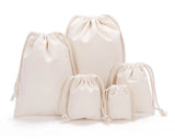 Cotton Drawstring Storage Bag White Canvas Bags for Candy Gift Package Pouch Reusable Home Sundries Organize Dustproof Sacks