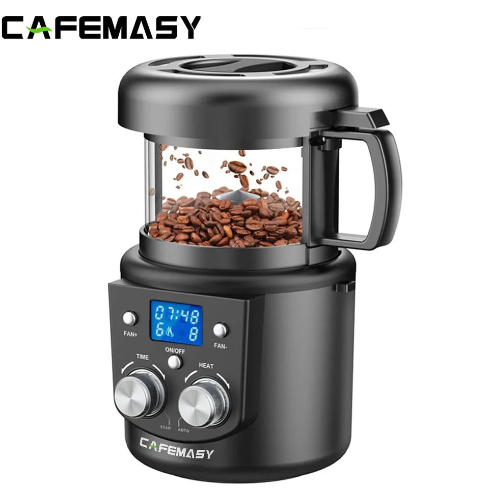 CAFEMASY Home Coffee Roaster Electric Mini No Smoke Coffee Beans Baking Roasting Machine 1400W Coffee Bean Roaster