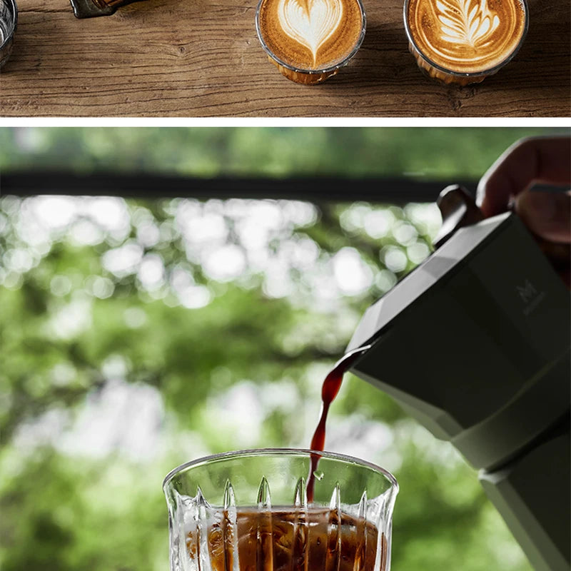 MUVNA Glass Coffee Cup 100ml 160ml 220ml 320ml Espresso Cups Coffee Accessories Anti-Scald Coffee Mugs Glass Transparent Gray