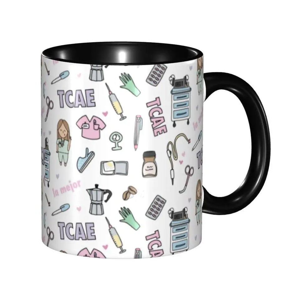 Pink Doctor Nurse Coffee Mugs DIY Customized Enfermera En Apuros Ceramic Milk Tea Mug Cup