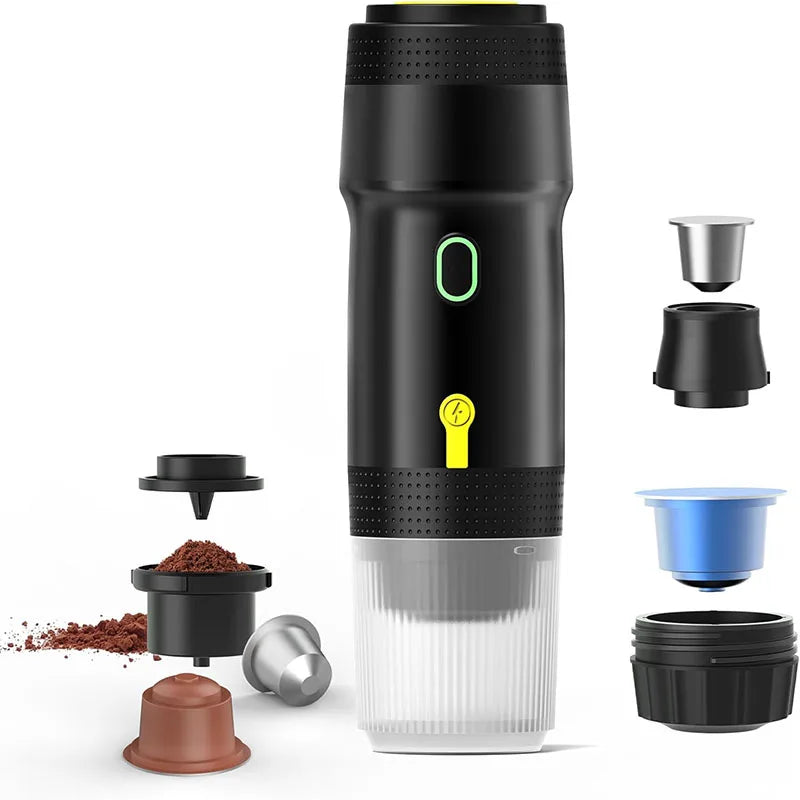 New 60ml Electric Wireless Heating Coffee Machine Fit for Coffee Capsule Powder Travel Coffee Maker for Car Home Camping Travel