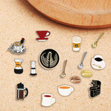 for Barista Vintage Rose Tea Latte Americano Pines Coffee Machine Mini Coffee Bean Badge Jewelry Coffee Collection Enamel Pins