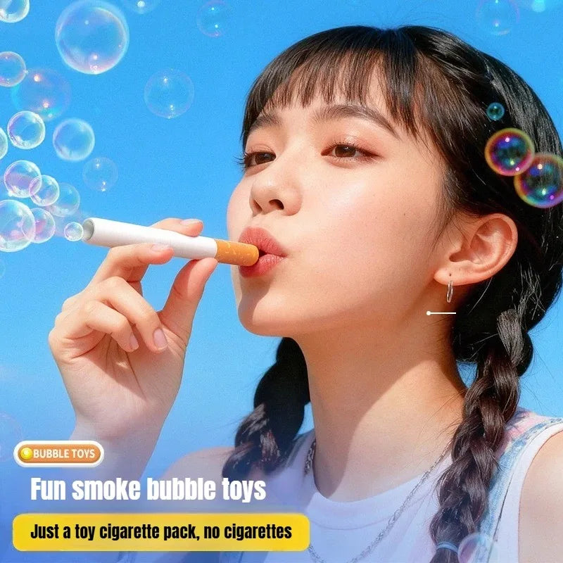Portable Bubble Cigarette Box - Funny Prank Gag Gift for Adults, Outdoor Party & Office Decompression Toy
