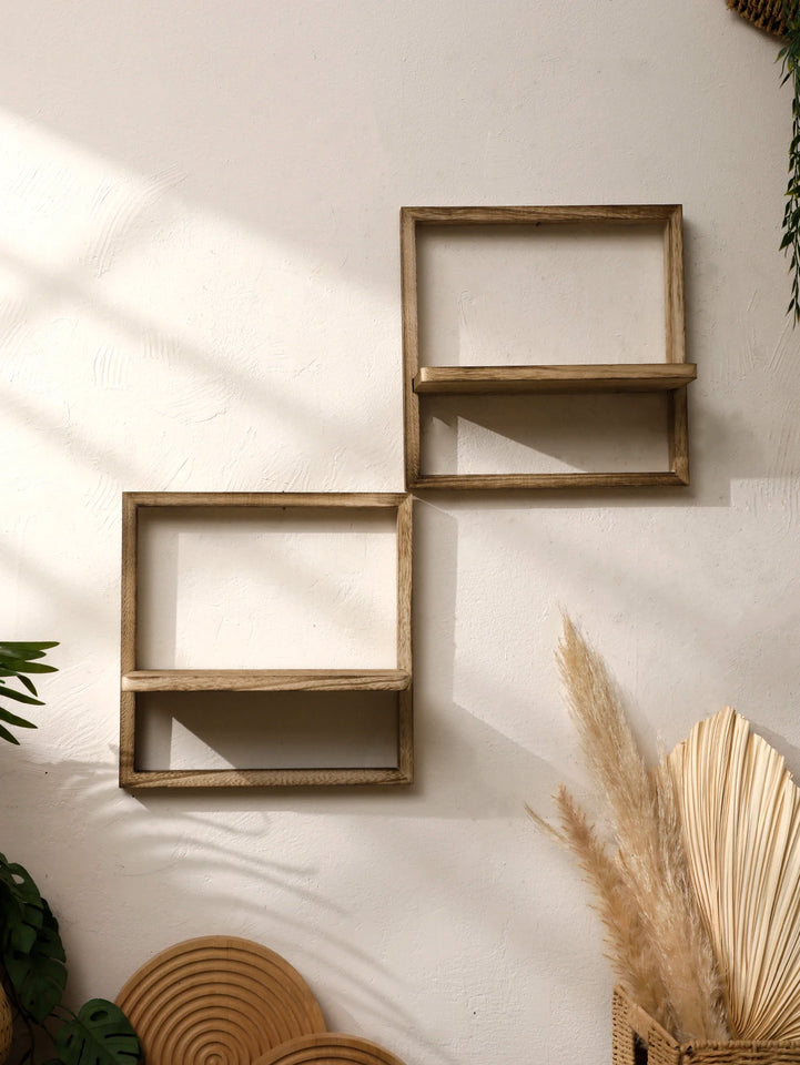 Wooden Display Shelf Floating Shelves Rustic Wood Shelves Wall Storage for Bedroom Kitchen Over Toilet Small Wall Mounted Gifts