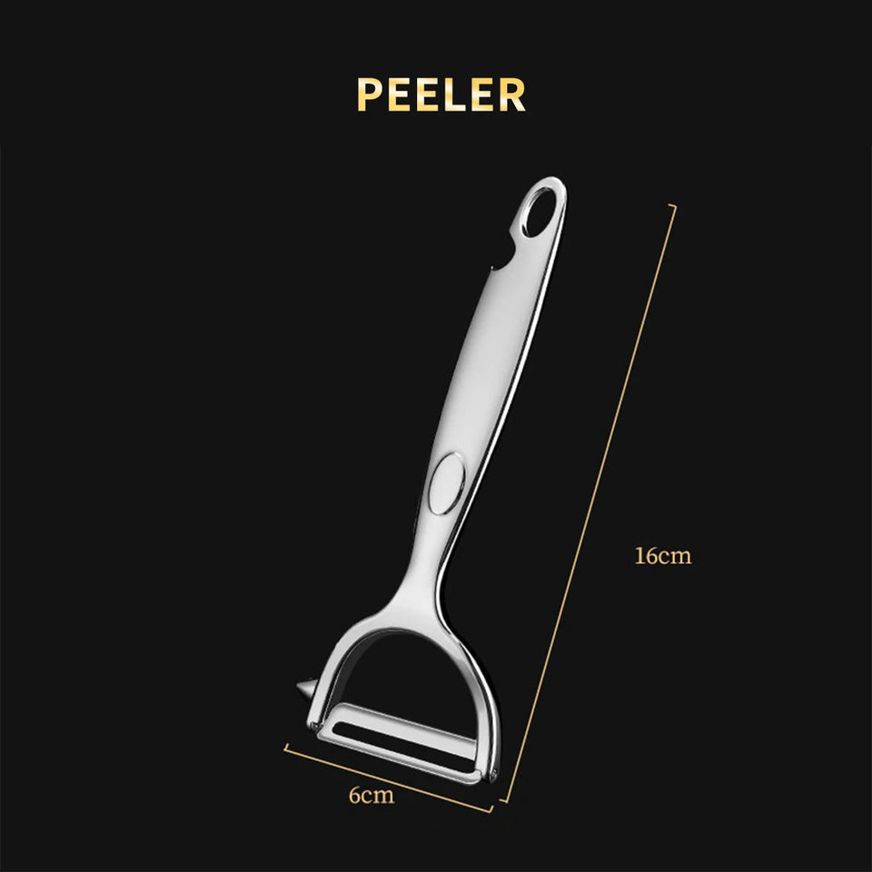 Commercial-Grade Peeler Set | Stainless Steel Sharp Peelers for Professional & Home Kitchens, Non-Slip Ergonomic Handle