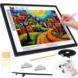 A3 Rechargeable Light Pad With Bottom Bracket, Clip and bag,3000 MAh Battery Powered Light Box For Diamond Painting,Sketching