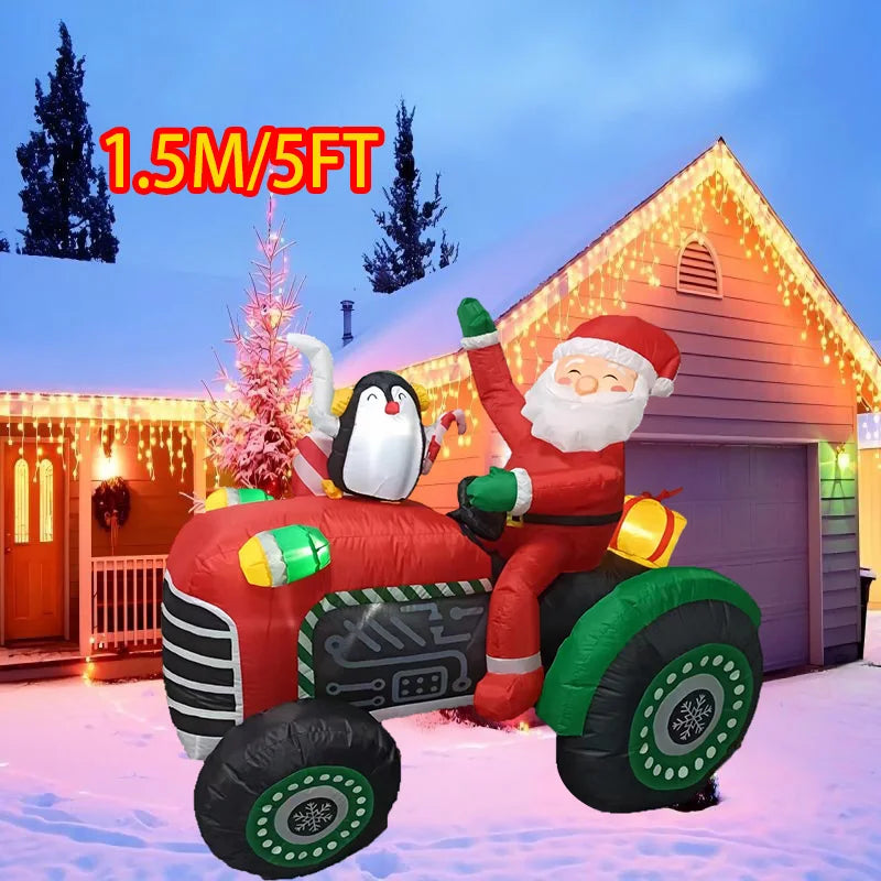 Inflatable Toys Christmas Style Vehicles Decorations Model Built-in LEDs Party New Year Outdoor Ornament Xmas Garden Decor Props