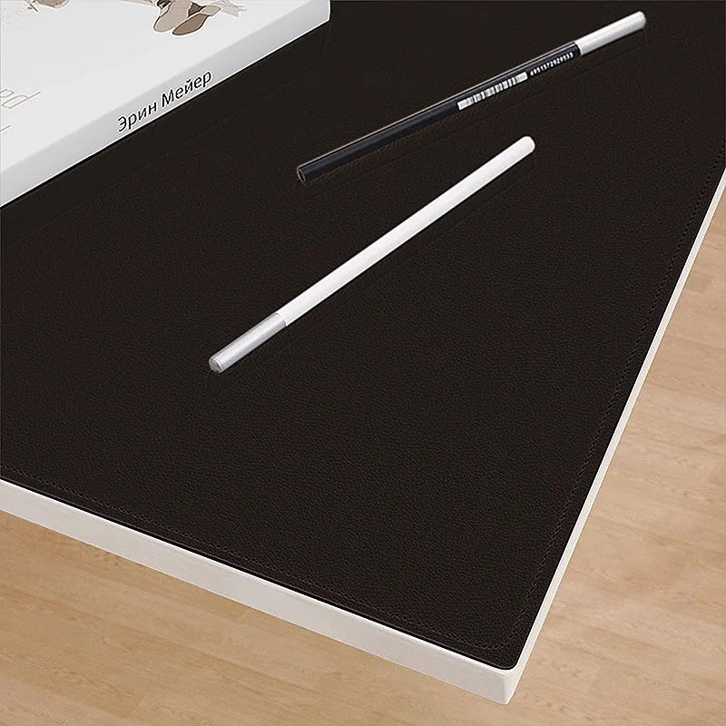 Leather Desk Pad Protector,Large Mouse Pad,Office Desk Mat,Non-slip PU Suede Leather with Stitched Edges Desk Blotter,Office mat