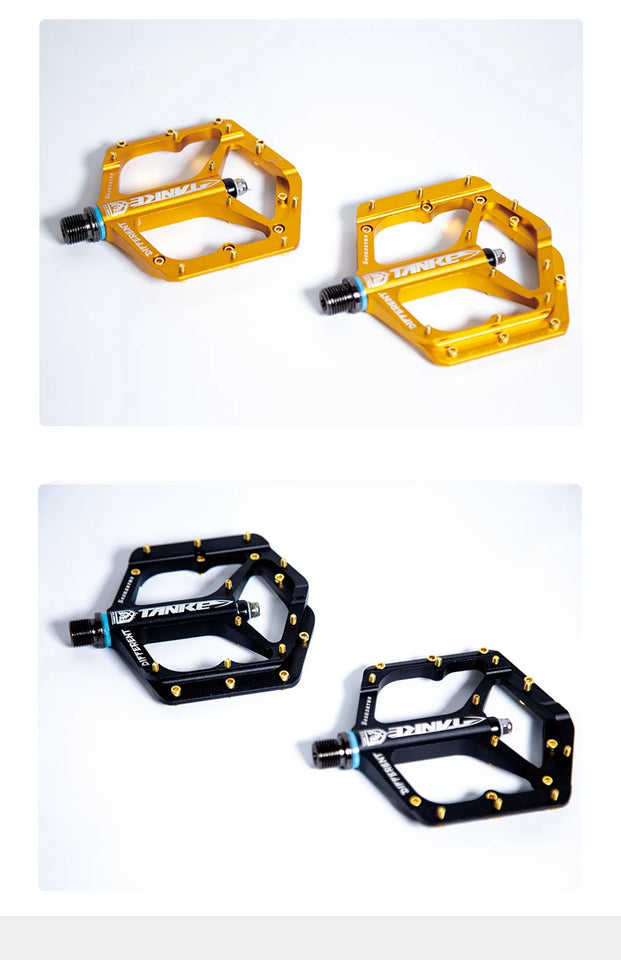 TANKE MTB Pedals Lightweight Aluminum Alloy Non-slip Bicycle Pedal (10 Non-Slip Pins/Side)with Grease&Bearing Bike pedal TP-50