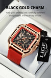 LIGE New Fashion Men Watches Luxury Large Dial Square Design Quartz Watch Casual Silicone Band Men's Sports Watches Reloj Hombre