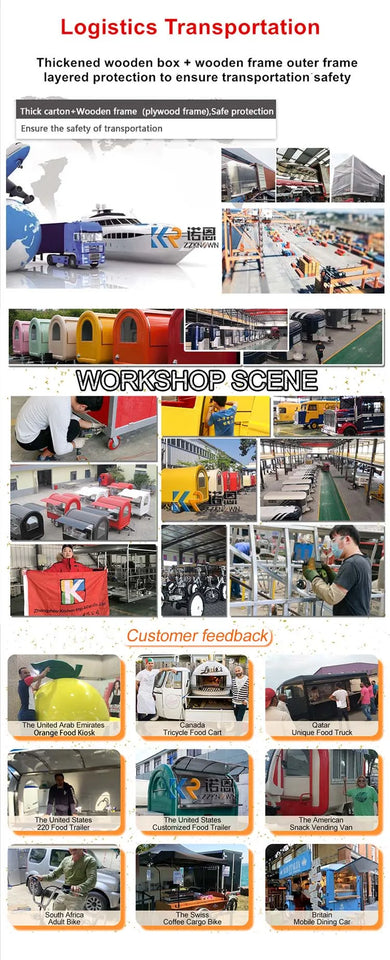 New Food Trailer Mobile Food Truck for Bakery Dairy Products Factory Ice Cream Cart Juice Coffee Kiosk Fully Equipped