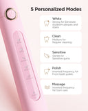 Fairywill FW-507 Sonic Electric Toothbrush 5 Modes USB Charger Tooth Brushes Replacement Timer Sonic Toothbrush 8 Brush Heads
