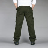 Camping Hiking Pants Men Cargo   Cotton Overalls Straight  Trousers Multi-Pocket Baggy  Slacks Pants
