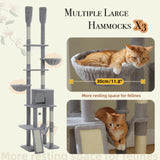 Cactus Cat Tree Floor to Ceiling Cat Tower 7 Tiers Cat Climbing Tree with Cozy Hammocks and Condos 5 Platforms Scratching Posts