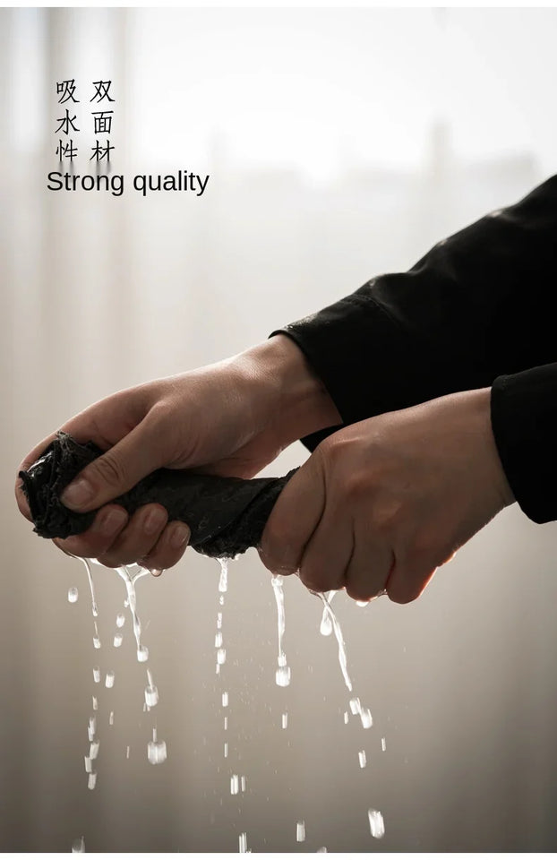 Water Absorption Tea Towel Tea Cloth Thickened Coffee Table Cloth Zen Teaware Towel Cotton Linen Rag Pad Tea Table Accessories