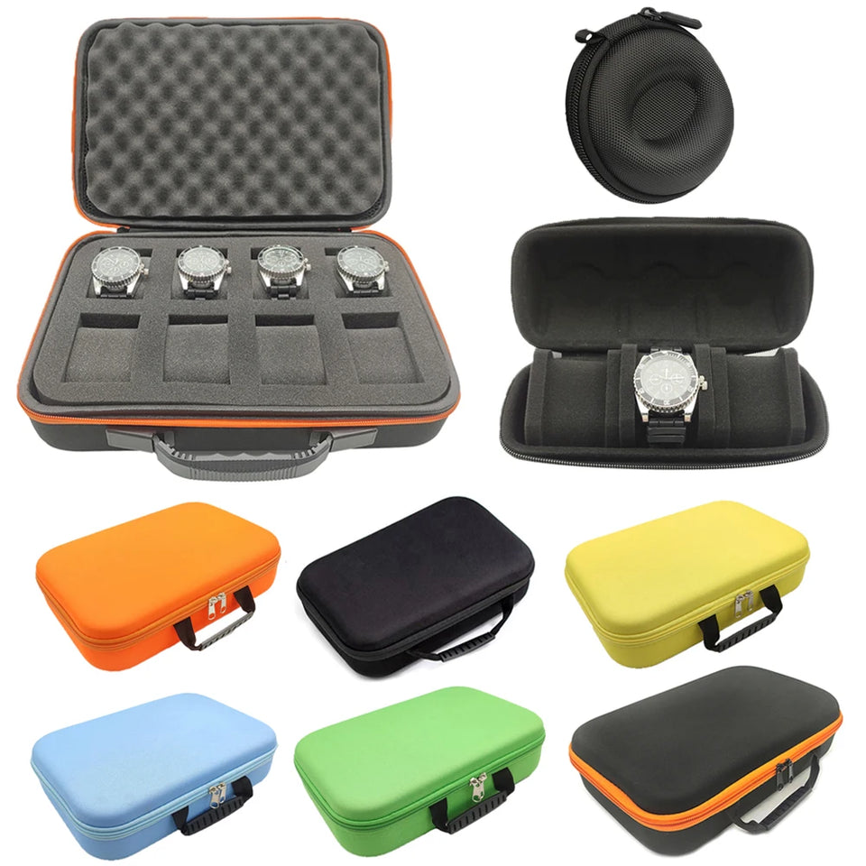8 Slot Watch Box Sponge Watch Storage Organizer Protective Safety Canvas Shockproof EVA Storage Case for Most Watches