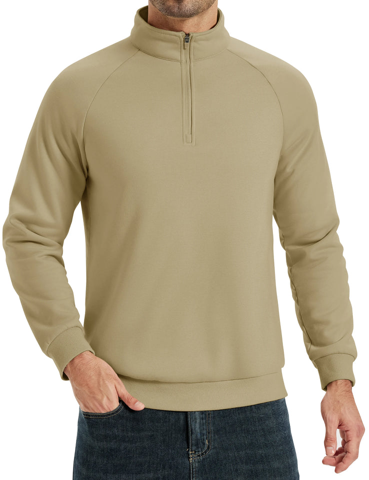TACVASEN Heavyweight Quarter Zip Pullover Mens Winter Sherpa Lined Athletic Warm Sweatshirt Casual 1/4 Zip Golf Fleece Sweater