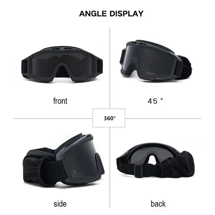 Explosion Proof Shooting Tactical Goggles Anti-impact CS War Game Airsoft Paintball Hunting Mounteering Goggles Glasses