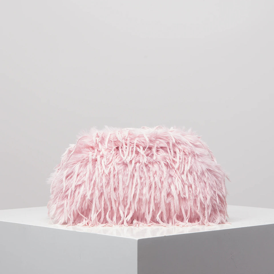 Dopamine-style clip bag, Y2K plush clutch bag, candy-colored women's purse, dinner dress clutch