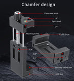 Aluminum Alloy Mobile Phone Holder Clip for Smartphone with Spirit Level Cold Shoe Mount 1/4 3/8 Hole Tripod Head Clamp Bracket