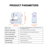 12 Stitches Electric FMSH-505 Sewing Machine Mini Household Sewing Machine with Extension Table US Automatic winding design
