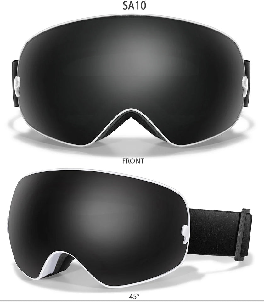 Winter Outdoor SKI Goggles Men And Women Teen, Free Optical Frame and Bag, UV400 Anti-Fog Snowboard Eyewear, Charistmas Gifts
