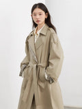 CHIC VEN Women Long Trench Coat Loose Casual New Plaid Patchwork Female Windbreaker Office Ladies Outerwear Spring Autumn 2025