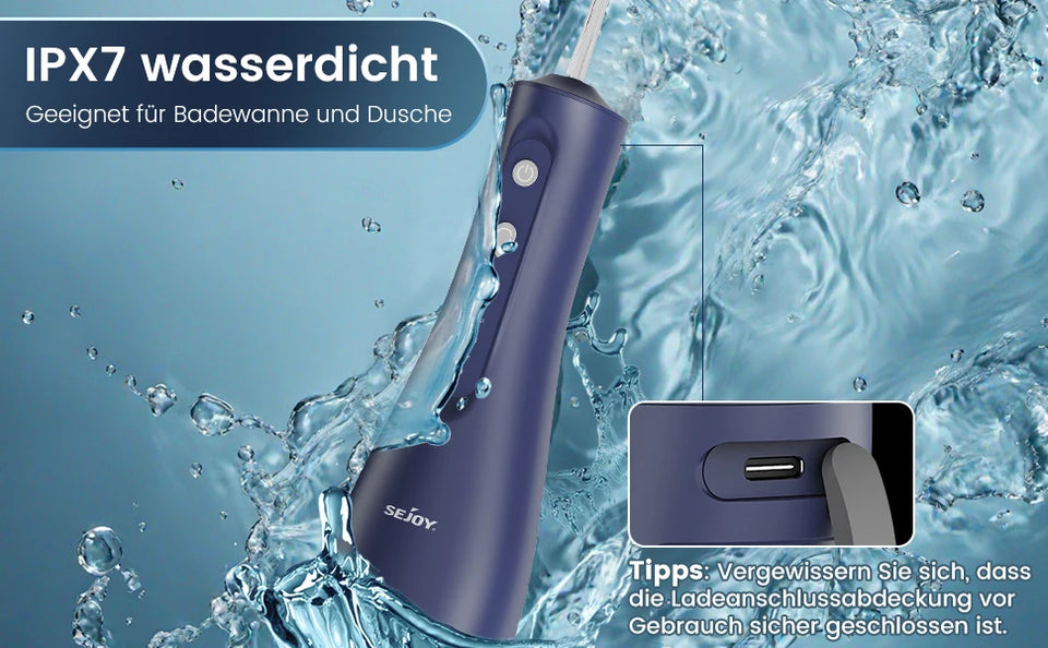 SEJOY Water Flosser Professional For Teeth, Gums, Braces, Dental Care, Electric Power With 5 Settings, 5 Tips For Home Travel