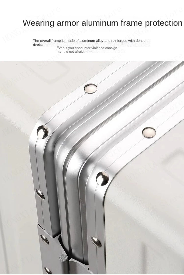 Large Capacity Suitcase 28" 32" Thickened Luggage USB Phone Stand Aluminum Frame Password Trolley Case Travel Wheeled Suitcases
