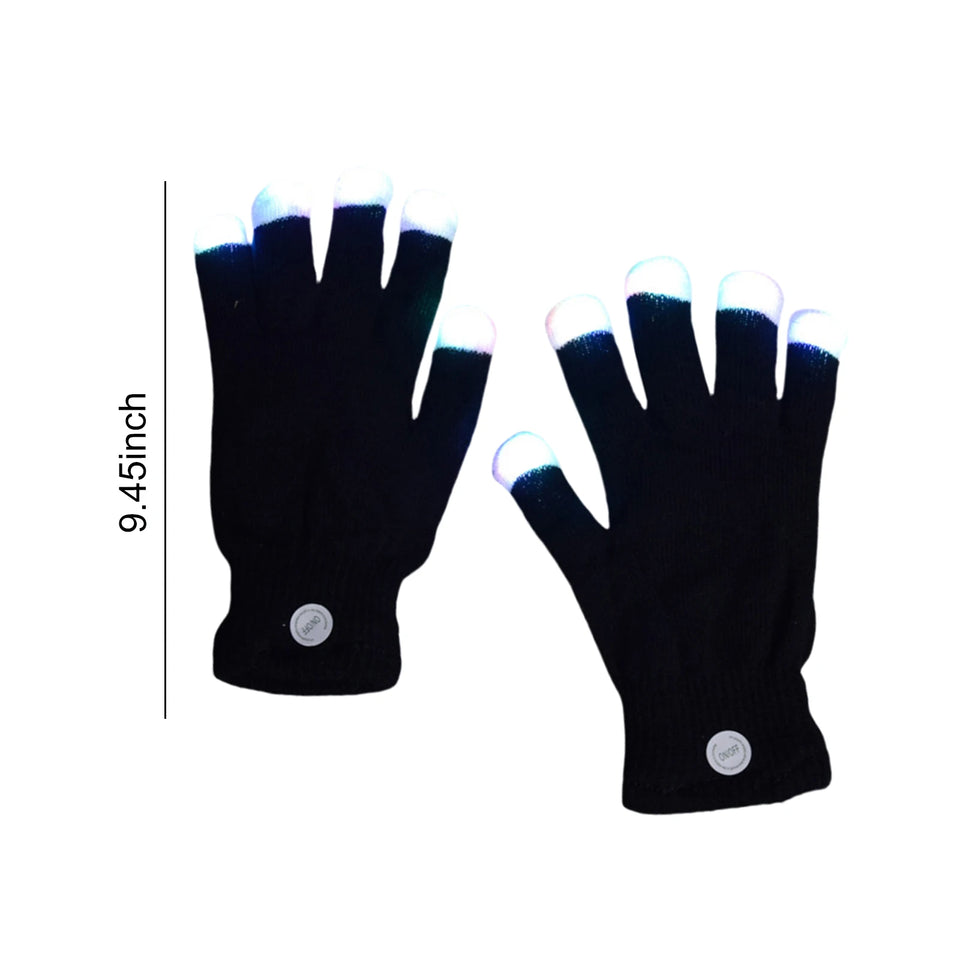 LED Gloves Finger Light Up Glow Rave Gloves Gifts for Adult Teens (Style A)