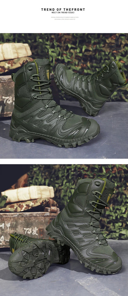 Special Forces Desert Combat Tactical Men's Tall Boots Wear-resistant Training Boots Waterproof Outdoor Mountaineering Sports Cl