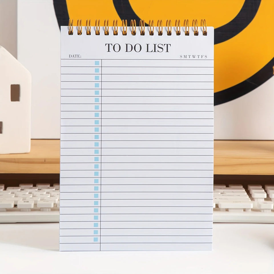 1pc to Do List Notepad, Undated Daily Planner Notepad with to Do List Notebook Checklist Planner Spiral Cover Notepad