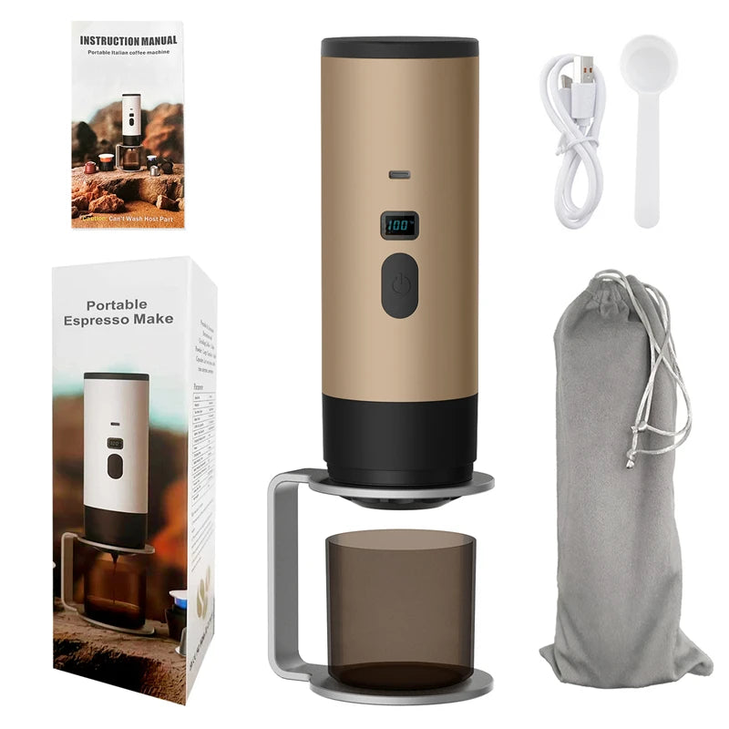 Wireless Electric Portable Espresso Coffee Machine High-capacity For Car & Home Camping Coffee Maker Capsule Powder Travel New