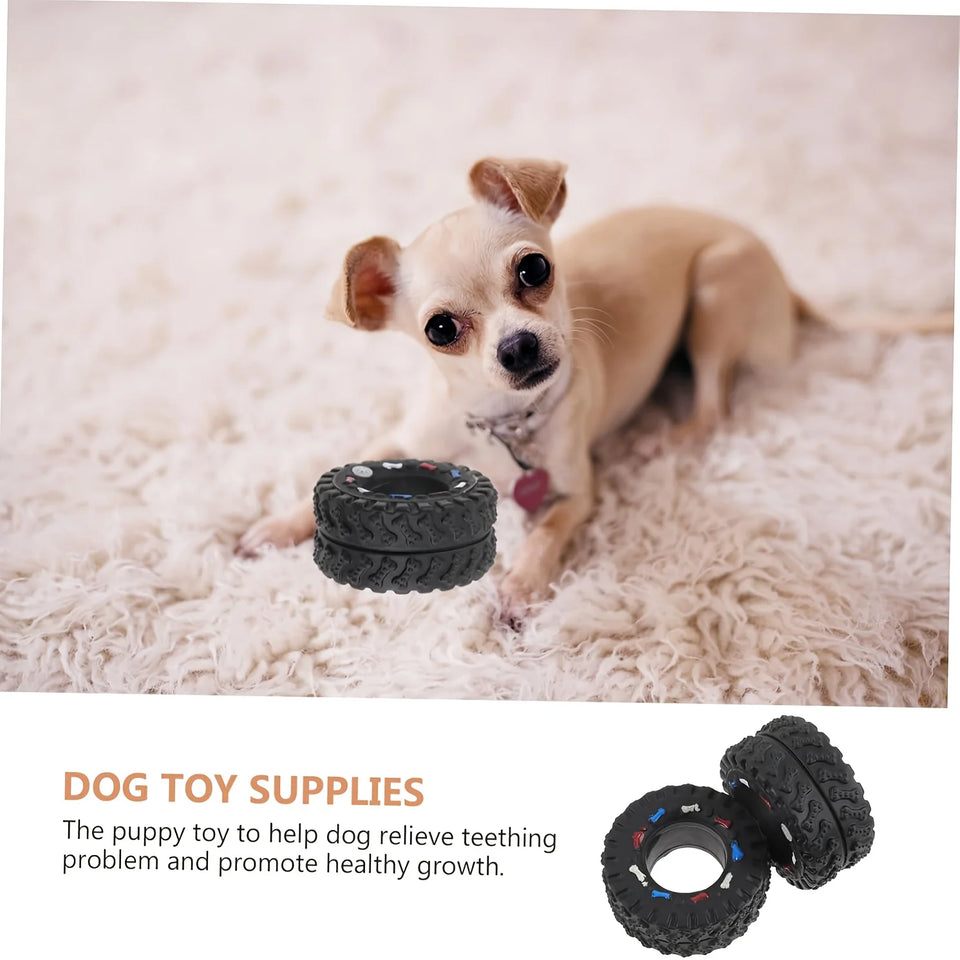 Puppy Teeth Training Toy Durable Dog Chew Wheel Interactive Sound Toy Chew-Resistant for Small Medium Dogs Pet Supplies