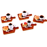6pcs/ Set 1:12 Kitchen Toy Decoration Miniature Resin Coffee Cup Model Simulates Food And Beverage Home Tableware Decoration
