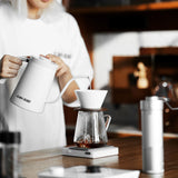 MHW-3BOMBER Meteor Dripper 1-2 Cups Pour Over Coffee Dripper With Wooden Base Ceramics Coffee Dripper For Manual Brew Barista